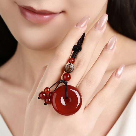 Phoenix Jewelry Red Agate Amulet Safety Buckle Car Keychain Zodiac Year of the Snake Year of the Snake Pendant for Men and Women Birthday Gift