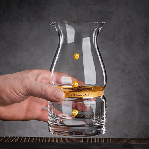 MARTIGUES household crystal glass with scale white wine jug red wine foreign wine pourer white wine male cup gold belt wine dispenser 300ml