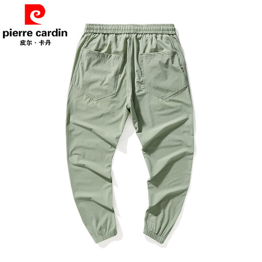 皮尔卡丹（pierre cardin）哈伦冰丝休闲裤子男弹力速干夏季薄款宽松凉爽透气束脚裤潮流男装 黑色 常规 2XL 140-150斤33码