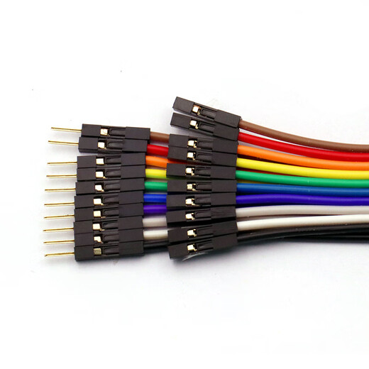 Dafuri pure copper DuPont wire thickened 28-core female to female to male electronic wire thick cable signal wire 2.54 terminal connecting wire male to female 10P (50CM) 1 row