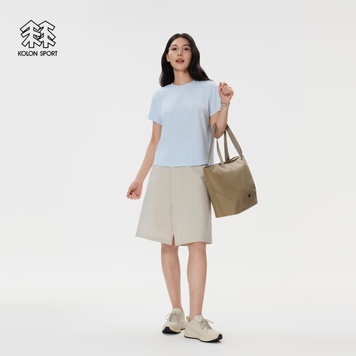 KOLON SPORT/可隆SECO速干T恤 女子户外运动吸湿防晒抗菌圆领短袖上衣 LKRT5MT828-LB 浅蓝色 XL 175/96A