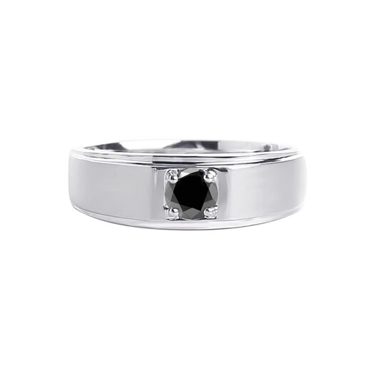 VCIXYOUPT950 platinum men's ring black diamond ring simple wide wedding diamond ring engagement proposal 520 gift for boyfriend platinum black diamond single men's ring (main diamond 50 points)