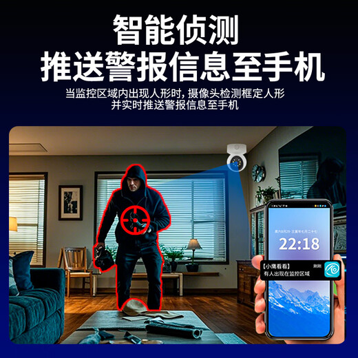 LUXVIEW(锐视威)烟雾报警高清摄像头室内可燃气探测手机远程监控家用无线监控器360度无死角带夜视全景