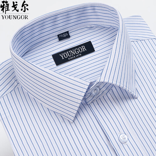 MAYOR雅戈尔长袖衬衫男2025新款中年商务休闲高端免烫纯棉条纹休闲衬衣 6621 39 建议【95-115斤】