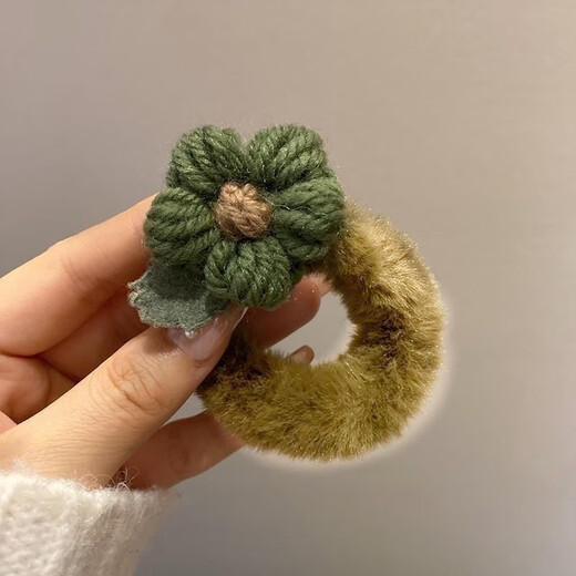 SAHANE Zuo Yusen small flower headband for girls cute plush thick hair band autumn and winter hair band sweet hair rubber band hair accessories flowers random 2 pieces