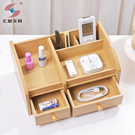 Wooden pen holder office desktop ornament simple storage box multifunction creative student wooden tissue box hx-1349 bamboo pattern color