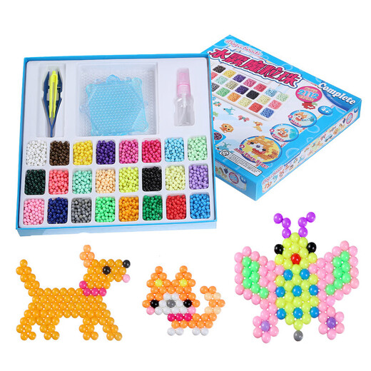 Zhiku Wasser Nebel Magie Perle Nacht Perle Spielzeug Magische Perlen glühende handgefertigte DIY -Kinder -Set -Material -Set Neue Mädchen 15 Farben 1500 Körner + 6 Farben 600 Körner Kristallperlen + [Set