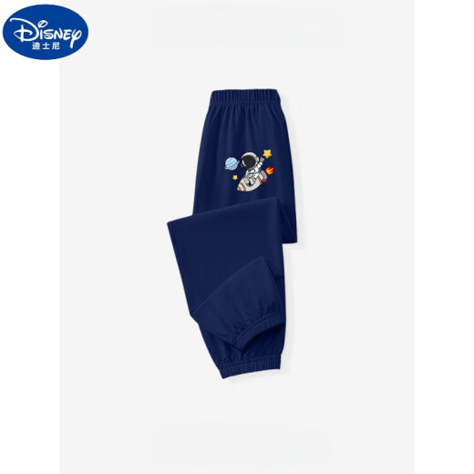 迪士尼（Disney）男童裤子2025年夏季儿童薄防蚊裤男孩潮流运动裤中大童凉感空调裤 NHZ15826K宝蓝 110 cm 身高100-110cm年龄4-5岁