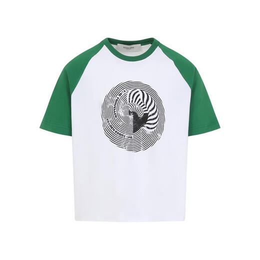 
GOLDEN GOOSE round neck contrasting color design short T-shirt men's simple and versatile color casual short-sleeved top White 12188 OPTIC WHITE One size XL