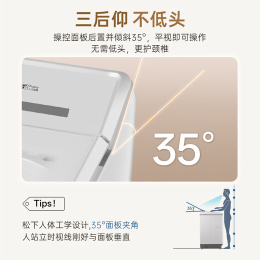 Panasonic White Moonlight No Bending 4.0 Light Edition Fully Automatic Household Pulsator Washing Machine 10KG Antibacterial and Mite Removal Smart Bucket Self-Cleaning XQB100-8UF1