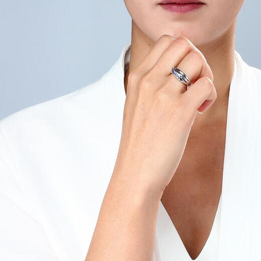 IosnX line men and women tanzanite 925 silver ring sterling silver ring female personality fashion closed middle finger personality fashion No. 20