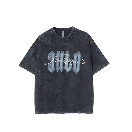 Opeodly American High Street Trendy Brand T-shirt à manches courtes pour garçons Retro Retro Trendy Casual Washing