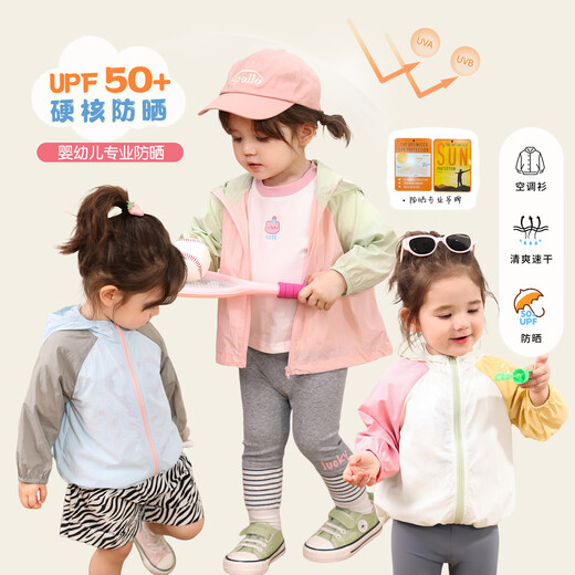 LUSON Little O Dad Baby Girl Baby Sun Protection Clothing Women 2025 Summer New Anti-UV Baby Versatile Hooded Jacket