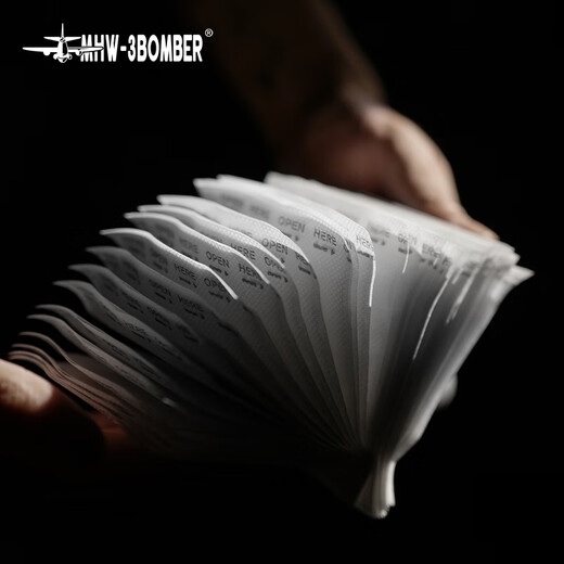 MHW-3BOMBER bomber coffee hanging filter paper hand-brewed coffee extraction filter paper V-shaped square filter paper outdoor camping portable square hanging filter paper-50 pieces no filter cup required