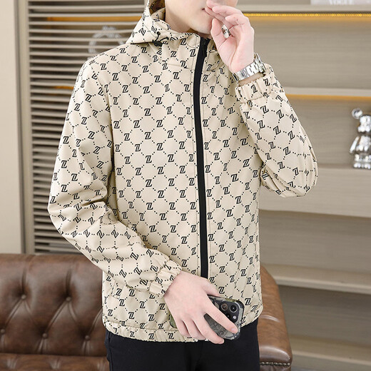 
Guanmao Pei Chun Light Luxury Men's European Edition Hooded Three-Bar 2025 New Green Jacket Trendy Waterproof Jacket Top Men's Jacket Men 9901MIM Black M [80-95Jin[Jin equals 0.5 kg]]