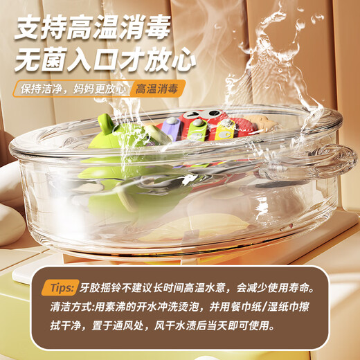 颂尼儿童手拍鼓玩具小锣鼓腰鼓幼儿园宝宝打击乐器婴儿敲鼓早教玩具 双面手拍鼓【粉色】送2锤子