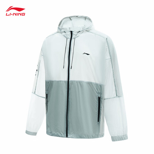 Li Ning quick-drying cool sun protection clothes for men and women in summer ice silk breathable cool feeling ultra-thin quick-drying sports jacket sun protection clothes Mint green 831-1 2XL