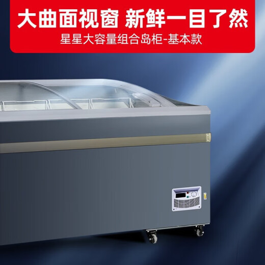 Xingxing (Xingx) Gefrierschrank mit großer Kapazität kommerzieller Kühlschrank gebogener Glas Gefrierschrank Super-High-End-Laden Fleischbällchenschrank Frischwahrnehmungsrindfleisch und Hammel