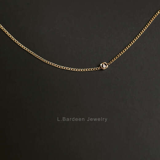 Chishe high-end 18K gold dropstone pendant necklace for women thick gold color gold clavicle neck chain ins simple and versatile solid version 37+3cm ready stock