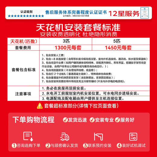 TCL central air conditioner 5 hp ceiling unit variable frequency first-level energy efficiency 3 hp embedded ceiling air conditioner One-to-one well unit shop hotel office factory ceiling commercial air conditioner large 5 hp three-level energy efficiency fixed frequency heating and cooling (380v)