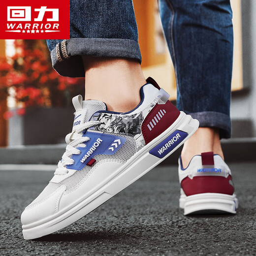 
Warrior men's shoes summer versatile mesh shoes men's breathable casual shoes men's L758N white red and blue 42
