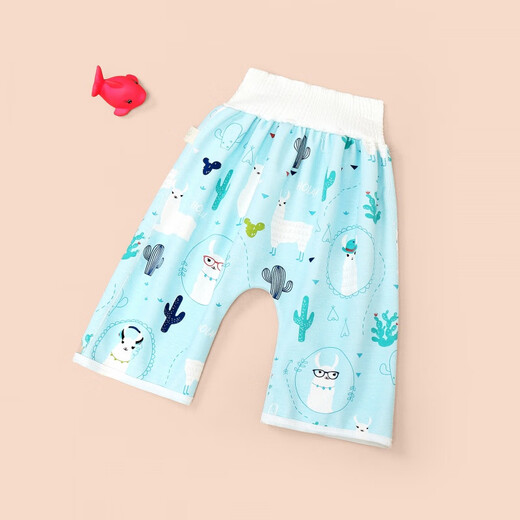 Besilu baby diaper skirt diaper pants bed-wetting artifact baby leak-proof waterproof large washable diaper pad blue alpaca diaper pants 1 pack M size (0-3 years old 0-30 Jin Jin is equal to 0.5 kg)