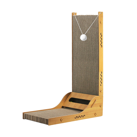 Cute Star Pet Vertical L Cat Scratching Board Large Wear-Resistant Corrugated Cat Claw Toy with Small Ball