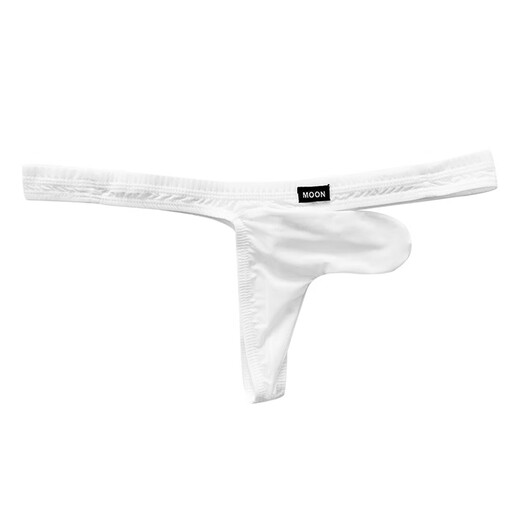 Meridian Dry Low Waist Men's Underwear Sexy Ice Silk Thong Men's Solid Color Elephant Trunk Separated Lightweight Single Thong White W700 M One Size