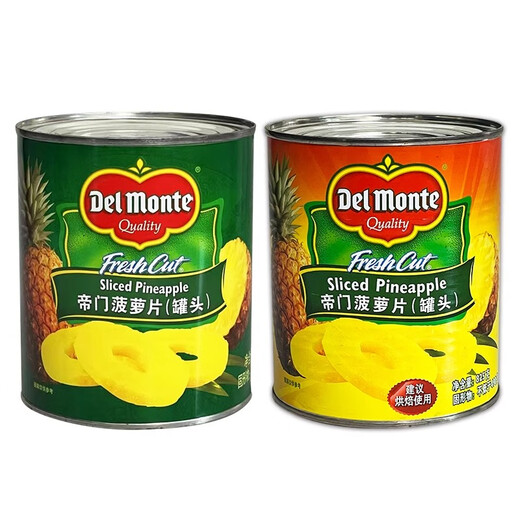 Dimen Delmonte en conserve Ananas 836G tranches rondes Pizza Fruits Prêt à manger Universal Version 825g Ananas 12 canettes