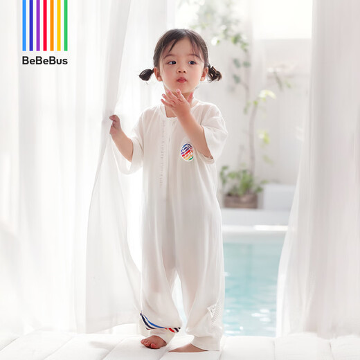 Bebebus Cool Sleeping Bag Summer Baby Baby Thin Children Split Leg Sleeping Bag Short Sleeve Sweat-Absorbent S Size 73 Recommended Height 70-80cm