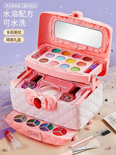 儿童化妆品套装彩妆全套女孩化妆玩具指甲油小孩宝宝生日礼盒 梦幻美妆手提包-礼盒装