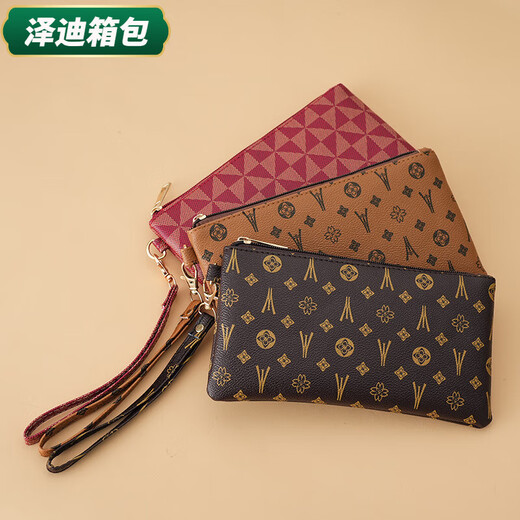 
Yunluo Fashion retro hand bag, coin wallet, women's hand bag, women's hand bag, fashionable and versatile women's mobile phone bag 212 coffee color