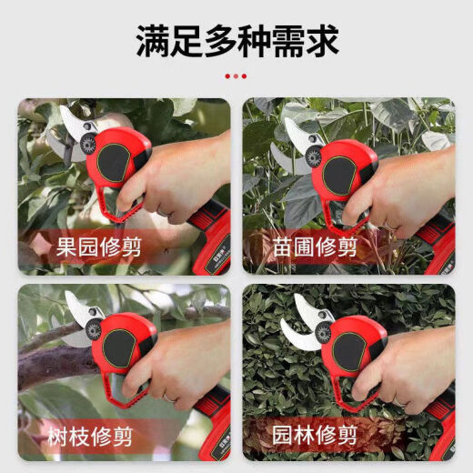
Dayi electric pruning scissors Gardening electric scissors Tree branch fruit tree branch pruning pruning rechargeable wireless lithium battery repair 698 698VF5 cm three electric power delivery 3 knives + waist bag Dali scissors lifelong delivery knife head