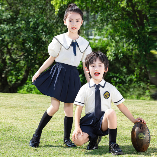 Xinshi -Gruppenkostüm 1. Juni Kinderleistung Kostüm Sommer Kindergarten Abschlussfotos Klassen Kostüm Grundschule Rezitation Chor Wettbewerb Tabelle 6630 Jungen Sets 130 Größen