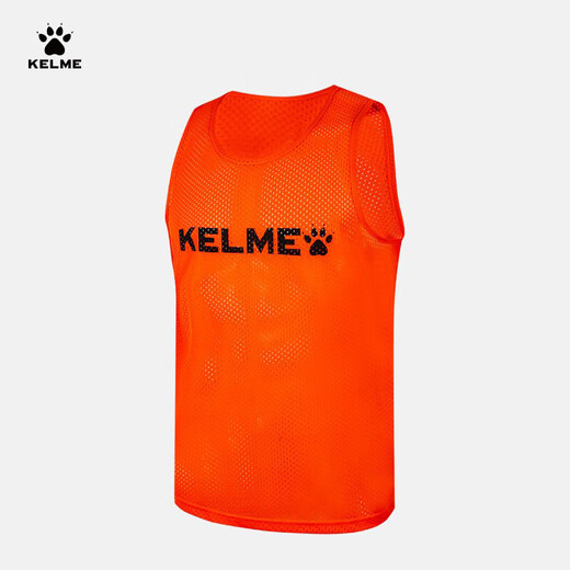 Chaleco de entrenamiento de fútbol de Kelme Grande de malla transpirable contra el uniforme de chaleco de equipo se puede personalizar a naranja fluorescente Black XL