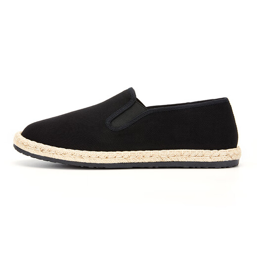 Tongsheng and cotton and linen sole breathable cloth shoes for men's comfortable driving shoes, non-slip casual casual one-legged work shoes, old Beijing cloth shoes, black thread sole [It is recommended to increase one size and place an order] 41