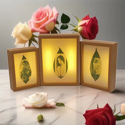 Fotos personalizados de la hoja de iosn Ping Foot, una hoja de tallado de hojas, hojas personalizadas, retrato creativo de la vida ping una hoja + sello de plástico [marcador] + sin marco de fotos