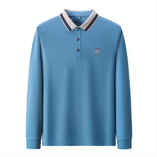 皮尔卡丹（pierre cardin）春夏季抗皱男士POLO衫男宽松翻领休闲免烫弹力高端T恤衫 SKL-15810深兰色【春季】 M 建议 100-120斤