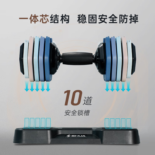 
Shuhua (SHUA) adjustable weight dumbbell home professional fitness equipment engine quick adjustment multifunctional strength training exercise Q690 25KG (Osidian Black)*2