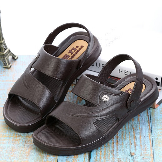 Huili Neue trendige Sandalen Neue Herren nicht rutschfeste Heimmassage Badezimmer Massage Sommer Dual-Purple Casual Sandals 3888 3883 Huili Sandalen/Brown/New Model Standard Code 44