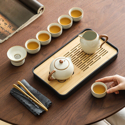 Boyei (BW) Ru Kiln Travel Tea Set Outdoor Portable Tea Kung Fu Tea Set Father's Day Gift Souvenir Yunqi