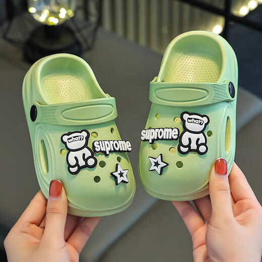 Crodon Crodon Children's Cave Chaussures garçons et filles bébé 2025 Nouvelle maison extérieure Soft Anti-Slip Smoothing Kaki 18 Taille 19 Taille 12,5 cm