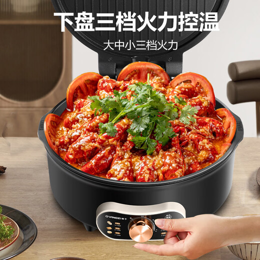 扬子电饼铛多功能煎烤机家庭用双面加热下盘可拆洗煎饼铛烙饼锅早餐加深烤盘可调温加深分体电饼档国补 下盘可拆【三档温控 深8.2cm】配礼包