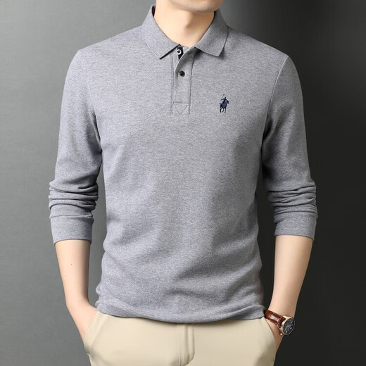 Legende Paul Paul Polo Shirt Herren Langsamtes T-Shirt Pure Cotton Middle Pad Frühlings- und Herbstkleidung High-End-Top-Kleidung Herbstkleidung 6626 Grün 15xl 165/m/48