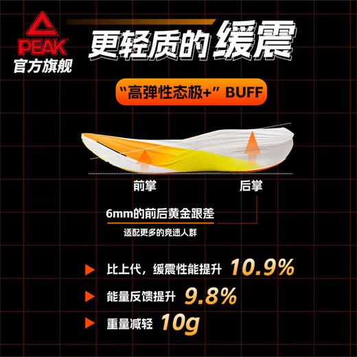 PEAK UP30 4.0ELITE racing running shoes for men, autumn and winter new marathon full-length carbon plate sports shoes for men, light white/yellow-sunmark color 40