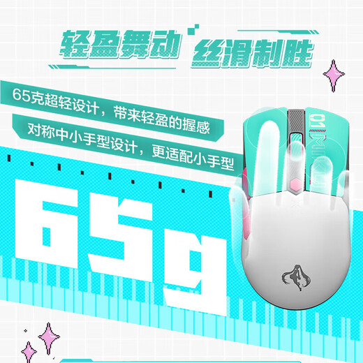 华硕（ASUS）天选无线鼠标 TX Mini初音未来联名款 有线/无线/蓝牙三模连接鼠标 轻量化65g 初音未来联名款丨天选TX Mini