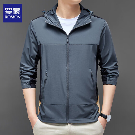 Lomon Summer Fashion Thin et à la mode Veste pour hommes d'âge moyen et âgé haut de gamme Vêtements à séchage rapide Daddy Casual Sun Protection Veste Men 9929 Kaki 3xl Environ 140-160 Jin [Jin est égal à 0,5 kg]