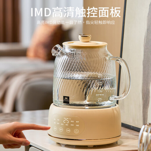 World KitchenCorning full glass body health kettle 1.6L large capacity constant temperature kettle electric kettle office multi-function teapot flower tea kettle 24h reservation 72h heat preservation 1.6L tea drain + stew pot