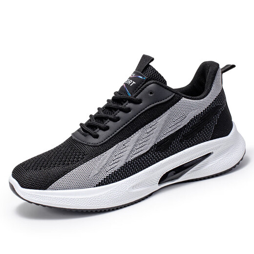 Zapatos casuales verano para hombres transpirables versátiles zapatos deportivos versátiles de altura casual zapatos para mejorar los zapatos para el té de la malla voladora zapatos deportivos 9901 blanco 43