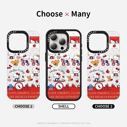 Schöne Zehn Cent (MSMF) Sanrio Apple Magnetic Phone Hülle Magsafe Cartoon süßes Mädchen Herz Katie Cat Advanced Wireless Lading Two-In-1 anwendbares Frauen-Anti-Fall-Schutzfall [Magnetic Acryl] Pudding Dog-BG694g iPhone14promax